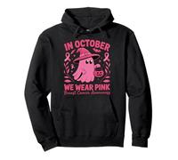 in October We Wear Pink Breast Cancer Ghost Halloween Sweat à Capuche