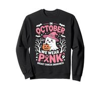 in October We Wear Pink Fantôme Kawaii Cancer du Sein Sweatshirt