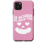 in October We Wear Pink, Pumpkin Face Groovy Breast Cancer Coque pour iPhone 11 Pro Max