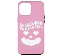 in October We Wear Pink, Pumpkin Face Groovy Breast Cancer Coque pour iPhone 12 Pro Max