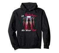 in October We Wear Pink Witch Halloween Breast Cancer Sweat à Capuche