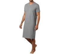 In One Clothing Chemise de nuit pour homme avec col en V et manches mi-longues, Gris mélangé, L