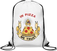 In Pizza We Trust Illuminati Sac de gym décontracté avec cordon de serrage Blanc