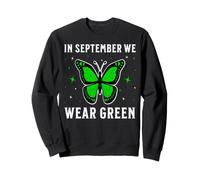 in September We Wear Green Lymphoma Awareness Lymphoma Gifts Sweatshirt