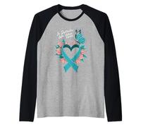 in September We Wear Teal Ovarian Cancer Awareness Manche Raglan