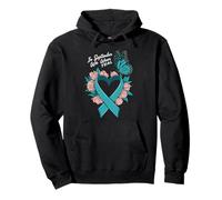 in September We Wear Teal Ovarian Cancer Awareness Sweat à Capuche