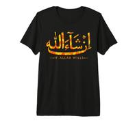in Sha Allah If Allah Wills Coran Islam Calligraphie Musulman T-Shirt Haut de Gamme