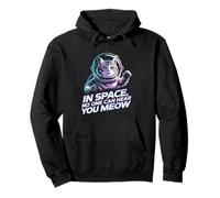 in Space No One Can Hear You Meow Chat Astronaute de Science-Fiction Sweat à Capuche