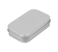 In Stock Boîte en étain avec couvercle à charnière pour outils de survie, silex, matériel de pêche et préparation en plein air (argent)