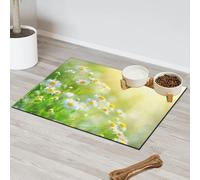 In Sun Tapis d'alimentation en camomille pour chat et chien Tapis d'alimentation en camomille Tapis d'alimentation absorbant Nti-Slip Contain Spills Protège les sols Set de table 30,4 x 50,8 cm