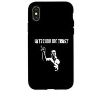 in Techno We Trust Abstrait ravers Viking Raves Coque pour iPhone X/XS