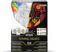 In Textu - Cœurs Amoureux - Livre de Coloriage Adultes et Adolescents avec Exemples Coloriés Inspirants - Papier Premium 200g/m2 - Reliure Spirale Fine - Cahier à Colorier relaxant