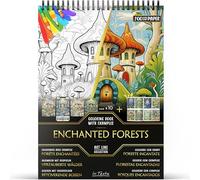 In Textu - Forêts Enchantées - Livre de Coloriage pour Adultes et Adolescents avec Exemples Coloriés Inspirants - Papier Premium 200 g/m² - Reliure Spirale Fine - Cahier de Coloriage Relaxant