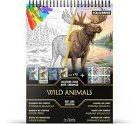 In Textu Livre de Coloriage Adulte Animaux Sauvages, Papier 200 g/m² | Reliure spirale, A4, qualité premium, 30 dessins, 300 modèles couleur, pour crayons et marqueurs Acrylique|Alcool|Eau