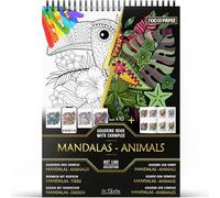 In Textu Livre de Coloriage Adulte Mandalas Animaux, Papier 200 g/m²