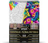 In Textu - Mandalas - Motifs Floraux - Livre de Coloriage pour Adultes et Adolescents avec Exemples Coloriés Inspirants - Papier Premium 200 g/m² - Reliure Spirale Fine - Cahier de Coloriage Créatif