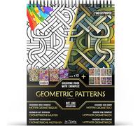 In Textu - Motifs Géométriques - Livre de Coloriage pour Adultes et Adolescents avec Exemples Coloriés Inspirants - Papier Premium 200 g/m² - Reliure Spirale Fine - Cahier de Coloriage Abstrait