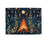 In The Anime Night, We Were Warming Ourselves By The Fire In The Woods Puzzle en bois de 500 pièces pour adultes Puzzle stimulant pour taille du jeu 38,1 x 51,8 cm