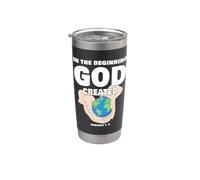 In The Beginning GOD Created - Christian Creation Genesis Gobelet isotherme en acier inoxydable double paroi