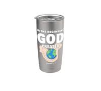 In The Beginning GOD Created - Christian Creation Genesis Gobelet isotherme en acier inoxydable double paroi