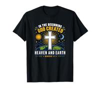 in The Beginning God Created Genesis 1:1 Croix de Foi T-Shirt