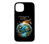 in The Beginning God... Earth Genesis 1:1 Bible Verse Nature Coque pour iPhone 13