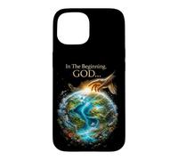 in The Beginning God... Earth Genesis 1:1 Bible Verse Nature Coque pour iPhone 15
