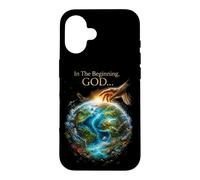 in The Beginning God... Earth Genesis 1:1 Bible Verse Nature Coque pour iPhone 16