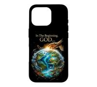 in The Beginning God... Earth Genesis 1:1 Bible Verse Nature Coque pour iPhone 16 Pro