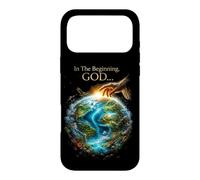 in The Beginning God... Earth Genesis 1:1 Bible Verse Nature Coque pour iPhone 17 Pro Max