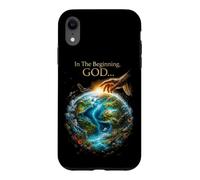in The Beginning God... Earth Genesis 1:1 Bible Verse Nature Coque pour iPhone XR