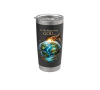 In The Beginning GOD... Earth Genesis 1:1 Bible Verse Nature Gobelet isotherme en acier inoxydable double paroi