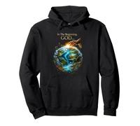 in The Beginning God... Earth Genesis 1:1 Bible Verse Nature Sweat à Capuche
