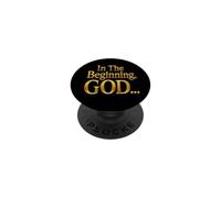 in The Beginning God... Genesis 1:1 Christian Bible Verse PopSockets PopGrip Adhésif
