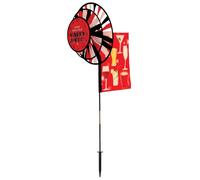 In the Breeze Happy Hour Drinks Double Roue avec Drapeau de Jardin
