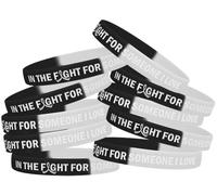 in The Fight for Someone I Love Lot de 10 Bracelets en Silicone Multicolore, Noir/Blanc, Unisexe