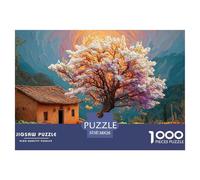 in The Front of an Old House 1000 Pcs Carton Premium Lot de Puzzles Bright Flower Village Stimulant Et Éducatif Défi Unique Puzzles As Birthday Gifts 38x26cm/1000pcs