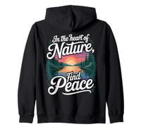« in The Heart of Nature Find Peace » Sunset Lake Adventure Sweat à Capuche