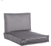 In The Mood Collection Royal Coussin pour palette - L60 x l80/40 x H12 cm - Velours - Gris