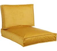 In The Mood Collection Royal Coussin pour palette - L60 x l80/40 x H12 cm - Velours - Jaune