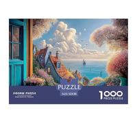 in The Style of Detailed Oil Paintings 1000 Pièces Carton Premium Puzzle De Qualité Supérieure Sunset Ocean Island Stimulant Et Éducatif Jeu Familial Puzzles Pour La Décoration Intérieure 52x38cm/1000