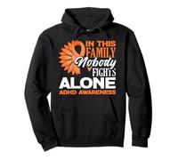 in This Family Nobody Fights Alone TDAH Sensibilisation Tournesol Sweat à Capuche