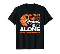 in This Family Nobody Fights Alone TDAH Sensibilisation Tournesol T-Shirt