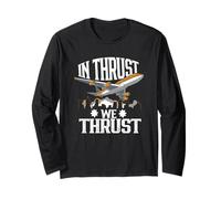 in Thrust We Trust Bâche Pilote Aviateur Aviation Avion Manche Longue