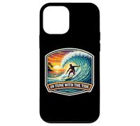 in Tune with The Tide Planche de Surf Vintage avec Citation Coque pour iPhone 12 Mini