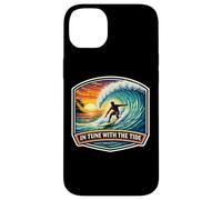 in Tune with The Tide Planche de Surf Vintage avec Citation Coque pour iPhone 14 Plus
