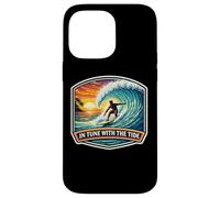 in Tune with The Tide Planche de Surf Vintage avec Citation Coque pour iPhone 14 Pro Max