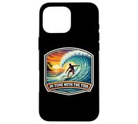 in Tune with The Tide Planche de Surf Vintage avec Citation Coque pour iPhone 16 Pro Max