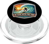 in Tune with The Tide Planche de Surf Vintage avec Citation PopSockets PopGrip pour MagSafe