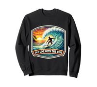 in Tune with The Tide Planche de Surf Vintage avec Citation Sweatshirt